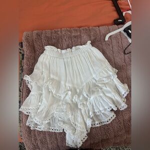 White ruffle skort